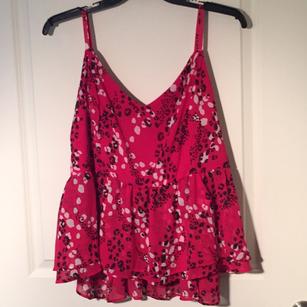 SPRING Pink Chiffon Crop Camisole